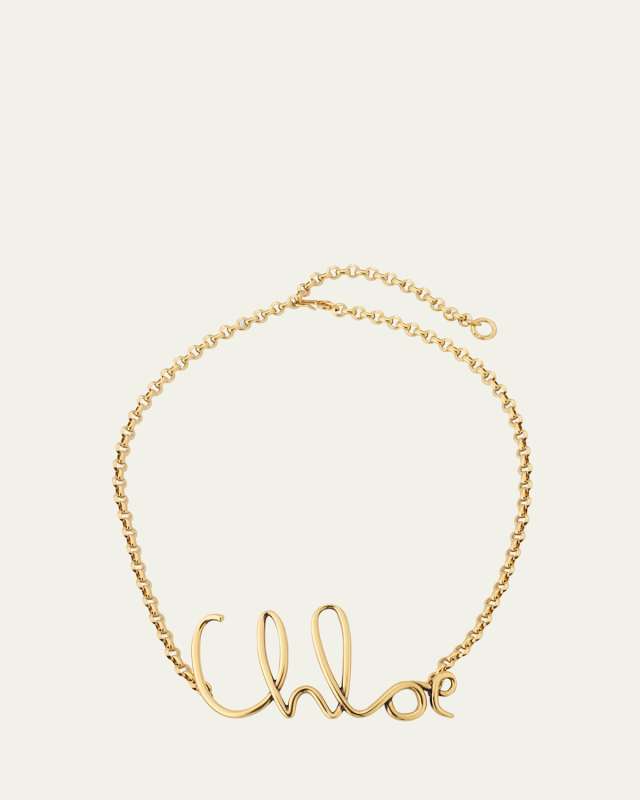 Logo Brass Chain Belt